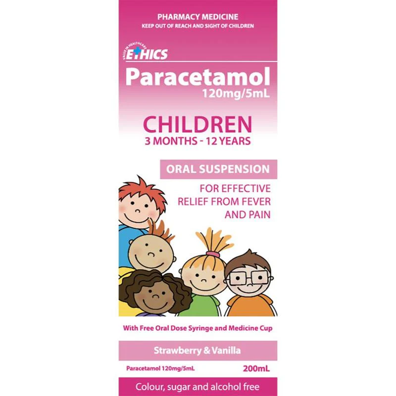 Ethics Paracetamol 120mg/5ml Oral Suspension 200ml