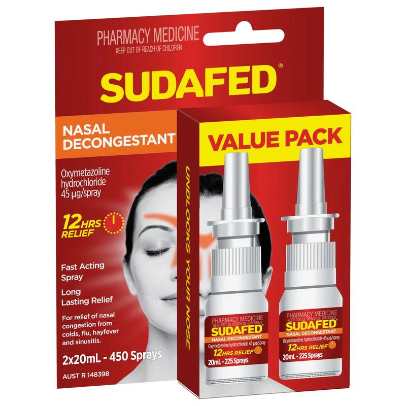 Sudafed Nasal Decongestant Spray 20mL 2pk