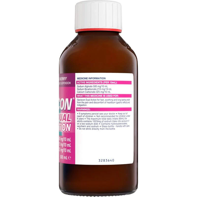 Gaviscon Liquid Dual Action Mixed Berry 500ml