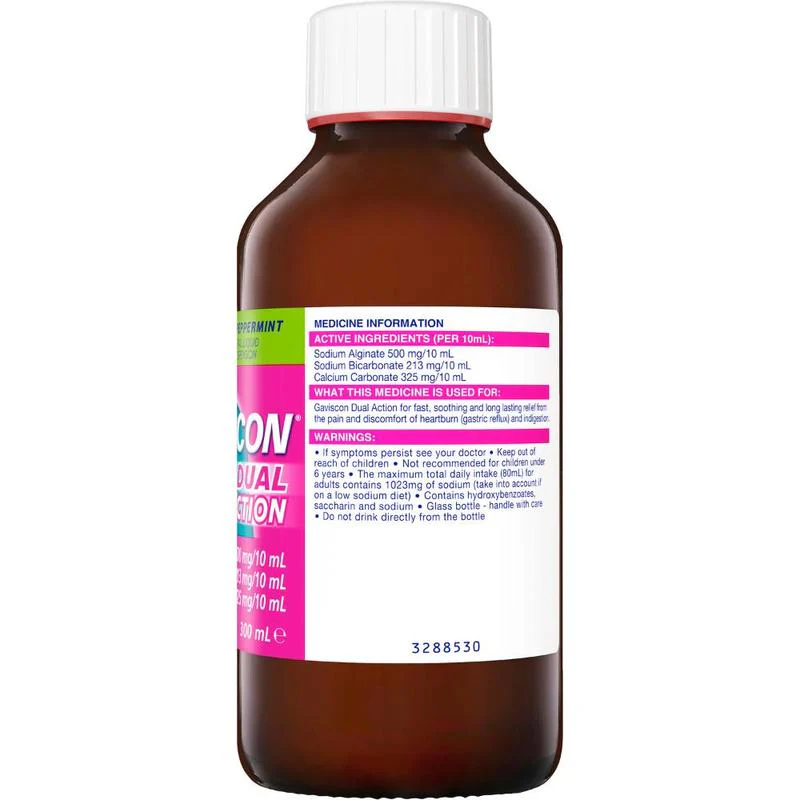 Gaviscon Dual Action Liquid Peppermint 300ml