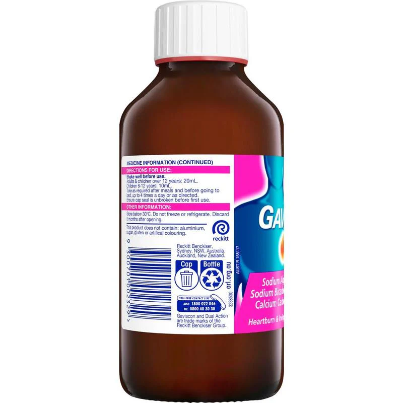 Gaviscon Dual Action Liquid Peppermint 300ml