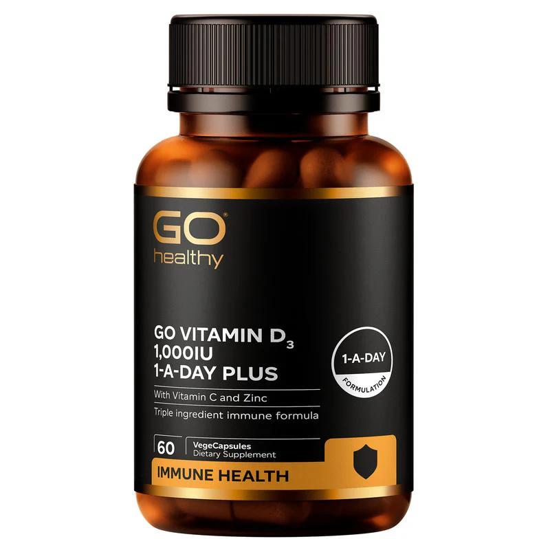 GO Healthy GO Vitamin D3 1,000IU Plus Vitamin C & Zinc VegeCapsules 60s
